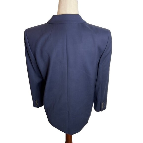 J.Crew $278 Petite Double Breasted Relaxed Blazer City Twill Navy Size P0 BX787 - Picture 3 of 10
